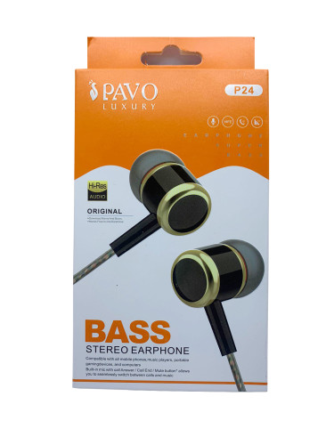 Pavo Luxury P24 Bass Stereo Earphone